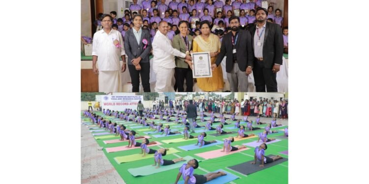Sri Shankari Yoga Institute Marks 13 Years with International Yoga Day And New World Record Celebration
