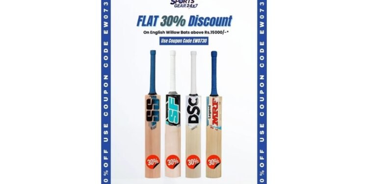 Premium Players Rejoice: sportsgear24x7 Launches Limited-Time 30% Off on Pro-Grade English Willow Bats