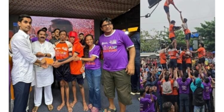 Breaking Barriers, Not Just Handis: Adharica Foundation’s Visually Impaired (Blind) Dahi Handi Pathak Shines and wins Mumbai’s Heart