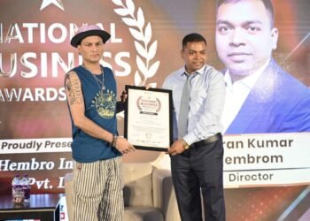 Kiran Kumar Hembrom Recognized as One Of The Leading IT Company In Tripura at National Business Awards 2025