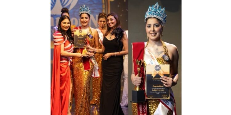 Dr. Zeba Basheer won the title of 2nd Runner Up –Glammon Miss India Worldwide 2025