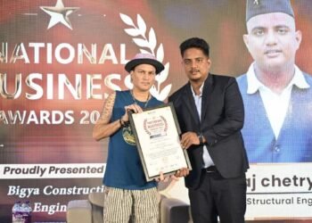Biraj Chetry Honored for Building the Most Trusted Construction Company in Assam at National Business Awards 2025