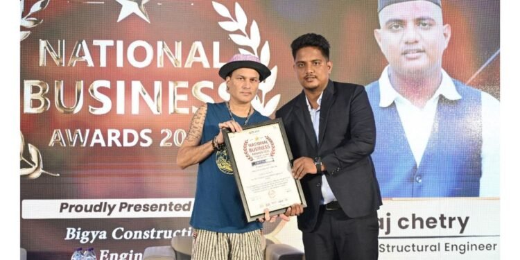 Biraj Chetry Honored for Building the Most Trusted Construction Company in Assam at National Business Awards 2025