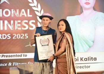 Rubi Kalita Honored for Moonlight Dance and Fitness Studio as Best Fitness and Dance Centre in Itanagar at National Business Awards 2025