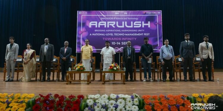 Dr. Sridhar Vembu urges technological self-reliance at SRMIST’s 19th edition of Techno Management Fest Aaruush 2025