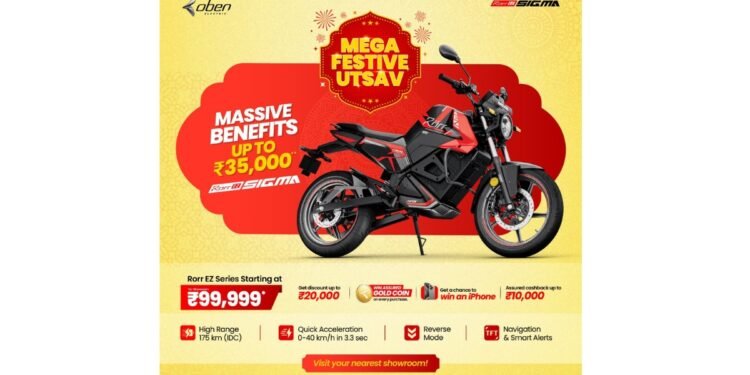 Oben Electric Announces ‘Mega Festive Utsav’ with Benefits Worth Rs 35,000 and Assured Rewards on Rorr EZ Sigma and Rorr EZ
