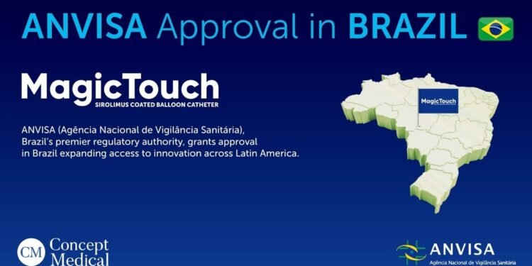 ANVISA Grants Commercial Approval to Concept Medical’s MagicTouch Sirolimus-Coated Balloon for CAD in Brazil