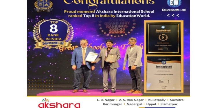 Akshara International School Ranked Among India’s Top Institutions for Excellence in Education