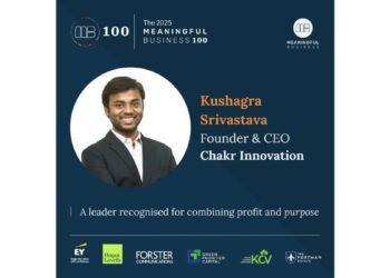 Kushagra Srivastava of Chakr Innovation named among the 2025 Meaningful Business 100 global leaders