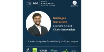 Kushagra Srivastava of Chakr Innovation named among the 2025 Meaningful Business 100 global leaders