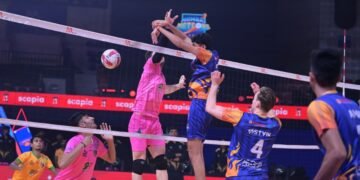 PVL 2025 Season 4 (Match 32): Mumbai Meteors charge into Semi-Finals with thrilling 3–1 victory over Chennai Blitz