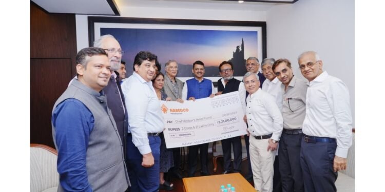 NAREDCO Maharashtra Donates Rs 3.12 Crore to Chief Minister’s Relief Fund to Support Flood-Affected Farmers Across Maharashtra