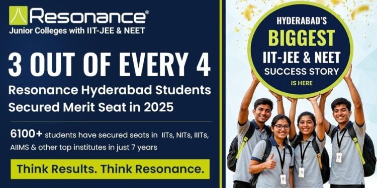 3 in 4 Resonance Hyderabad Students Crack IIT-JEE & NEET 2025, Celebrating Milestone Success