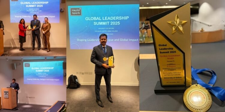 AVP Infracon Limited CMD & CEO Mr. D. Prasanna Honoured at the Global Leadership Awards 2025, University of Oxford