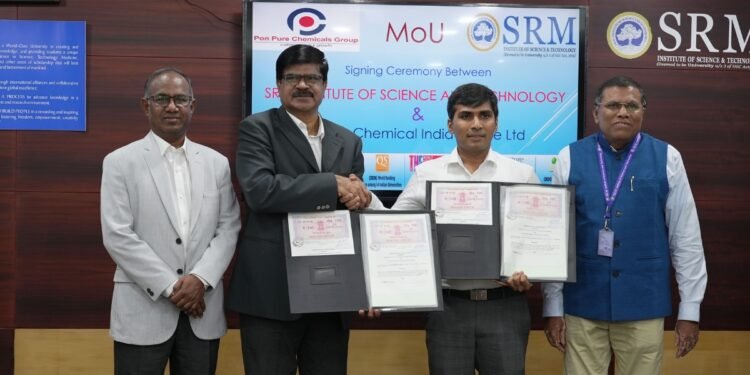 SRMIST, Pon Pure Chemicals Sign MoU to Set Up CSR-Funded Oil-Field Chemicals Research Lab