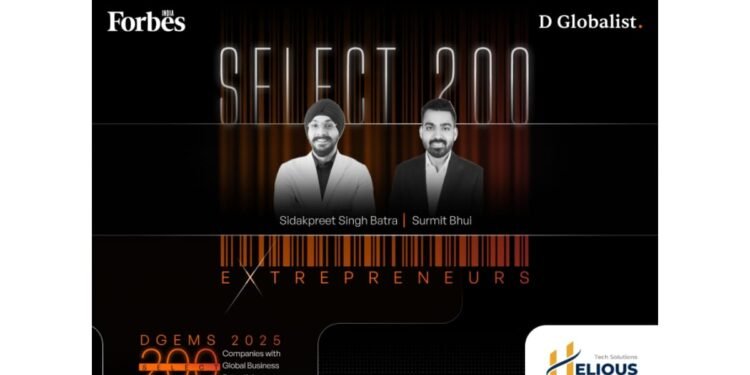 Helious Tech Solutions Listed in Forbes India DGEMS 2025 Select 200 for Industrial AI & Automation