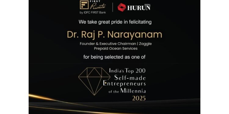 Dr. Raj P. Narayanam Recognised in Hurun India’s Top 200 Self-Made Entrepreneurs of the Millennia 2025