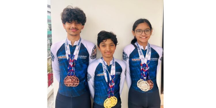 Gujarat Shines at the India Open Ice Short Track Speed Skating Championship 2025–26