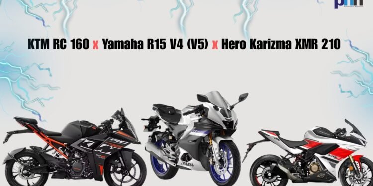 KTM RC 160 vs. Yamaha R15 V4 (V5) vs. Hero Karizma XMR 210: Next-Gen Performance 160-210cc Comparison