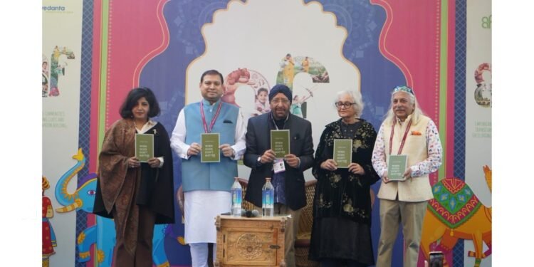 Anthology ‘When Gods Don’t Matter’ unveiled at the Jaipur LitFest 2026 by culturist Sundeep Bhutoria