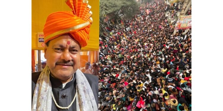On New Year’s Day, a Massive Crowd of Devotees Gathered at Khatu Shyam Delhi Dham in Alipur, with more than 20 Lakh Devotees Visiting the Temple