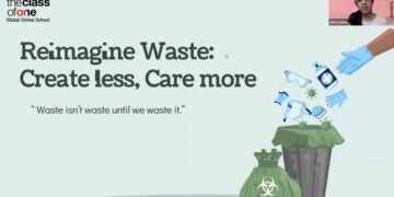 Students at The Class Of One Drive Sustainability Message Through Environmental Assembly