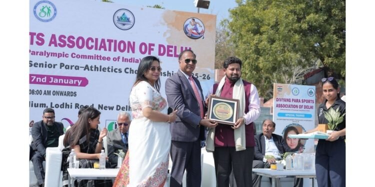 Grand Delhi State Para Athletics Championship Held in Memory of Kumari Mamta Devi; VKDL NPA Advisory Chairman Advocate Vinay Kumar Dubey Honored