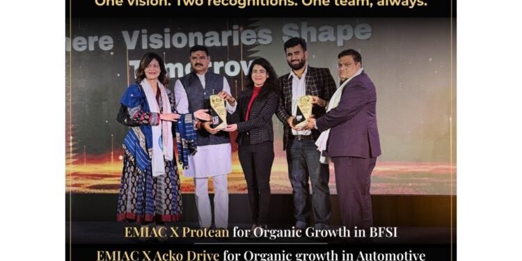 EMIAC Technologies Wins Two Honours for their Work in Organic Growth with Protean and ACKO Drive at Bharat Shining Conclave 2026
