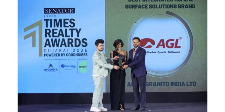 Asian Granito India Limited Honoured as Best Integrated Home and Surface Solutions Brand at Times Realty Awards Gujarat 2026