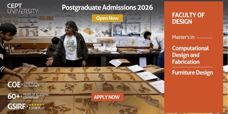 Faculty of Design at CEPT University Invites Applications to PG Programs 2026