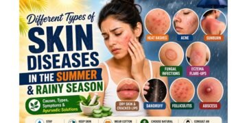 Different types of skin diseases in the Summer and Rainy Season