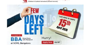 SCMS Bengaluru BBA Admissions via SET 2026: Apply for SET by 15 April and SCMS Bengaluru Registration by 21 May