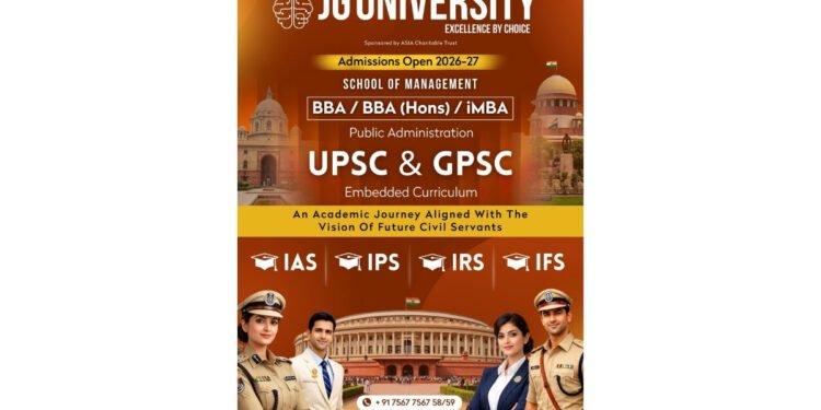 JG University Launches BBA (Hons) and iMBA in Public Administration with Integrated UPSC and GPSC Curriculum; Admissions Open for 2026–27