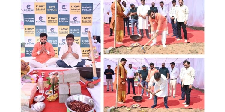 Cosmic PV Power Limited Perform Bhumi Poojan ceremony for 1.1 GW Solar Cell Manufacturing Unit at Narmada Puram, Madhya Pradesh