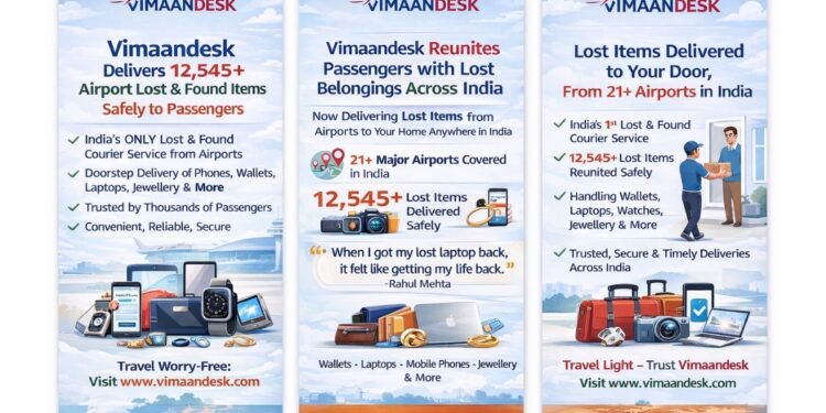 Vimaandesk Eases Travel Woes with Lost and Found Courier Service, Reunites Over 12,500 Missing Items Across India