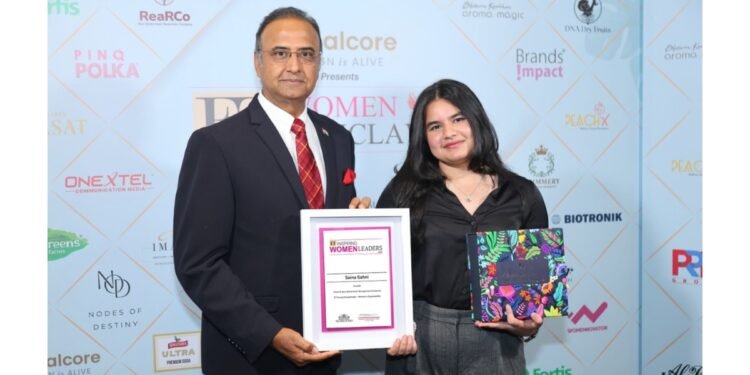 Saina Sahni of Zirow, a zero-waste event management company Recognized as “ET Young Changemaker – Women in Sustainability” at ET Women Conclave 2026