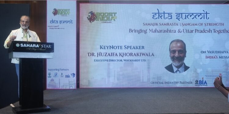 Dr. Huzaifa Khorakiwala Urges Industry to Lead India’s Message of World Peace at Boost India Conclaves Ekta Summit 2026