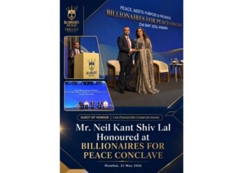 Mr Neil Kant Shiv Lal Honoured at Billionaires for Peace Conclave in Mumbai