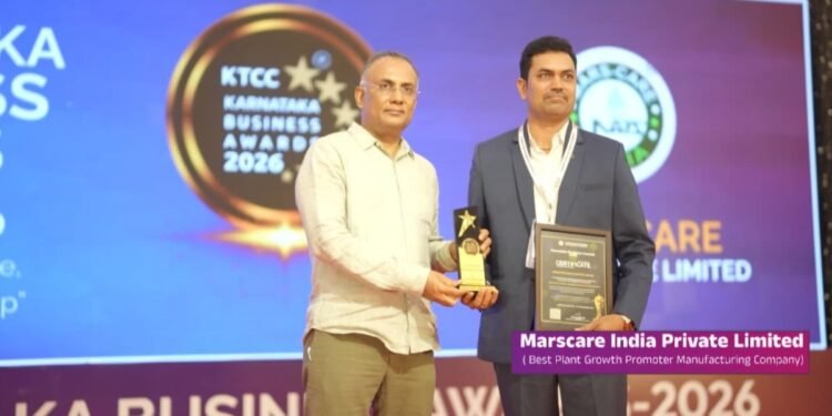 Marscare India Private Limited Wins “Best Plant Growth Promoter Manufacturing Company” at Karnataka Business Awards 2026