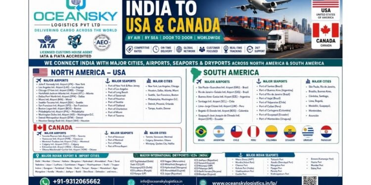 Ocean Sky Logistics Pvt. Ltd. Expands Global Freight Forwarding Network Across USA, Canada, Europe, Russia, CIS Countries, North America & South America with Advanced Air Freight and Ocean Freight Solutions