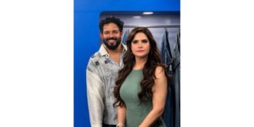Actor and K Sera Sera Virtual Studio Director Vikrant Anand Joins Actress Zareen Khan at Glittering X Blue Jeans Brand Launch