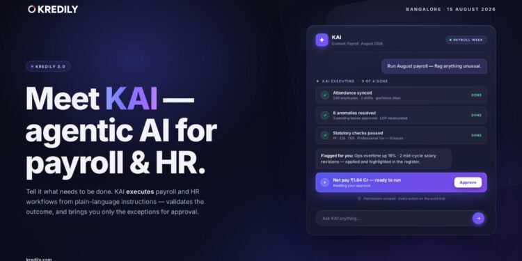 Kredily 3.0 Launches KAI, Agentic AI for Payroll and HR, and Expands into AI-Powered Managed Payroll Services