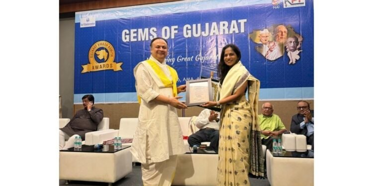Charvi Rajput of Gunnercooke LLP honoured with Gujarat Vikas Asmita Award