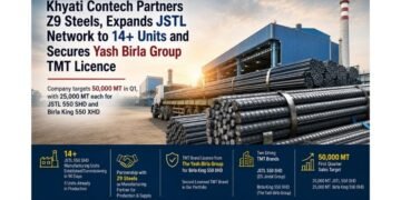 Khyati Contech partners Z9 Steels, expands JSTL network to 14+ units and secures Yash Birla Group TMT licence