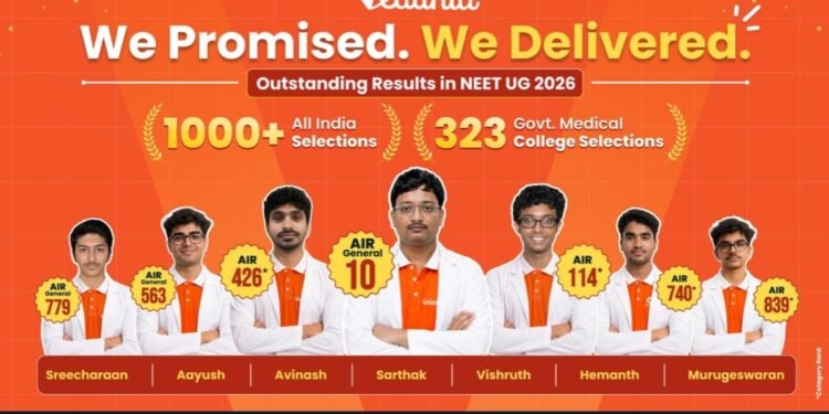 Vedantu Records Remarkable Results in NEET UG 2026 with AIR (General) 10 and 323 Government Medical Selections