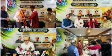 Dr. Ashutosh Mishra Honoured at CKM Health Press Conference, Felicitated by Mahant Pt. Ajit Mishra