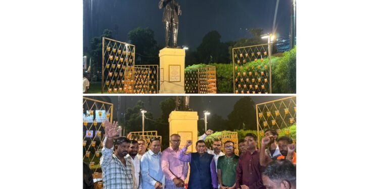 Thousands of Diyas Lit Before Babasaheb Ambedkar Statue at ‘Aashirwad No Divdo’ in Ahmedabad