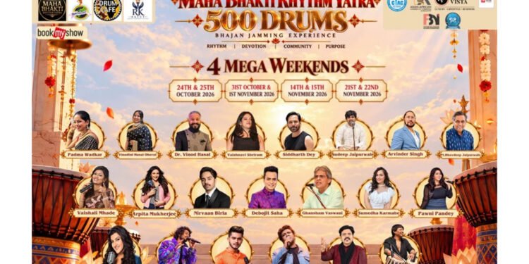 India’s First-Ever 500-Drum Bhakti Jamming Experience Comes to Mumbai with Maha Bhakti Rhythm Yatra