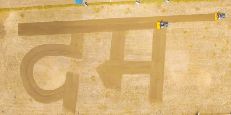 Sonalika Tractors sets world record with the largest inscription of ‘दम’ (DUM) on land, spanning 34,000 sq. ft.
